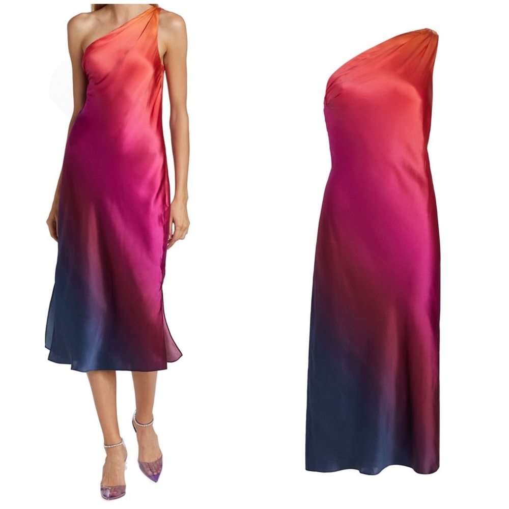 Cami NYC Agnes Dress Cosmo Ombre Silk One Shoulder Size XS